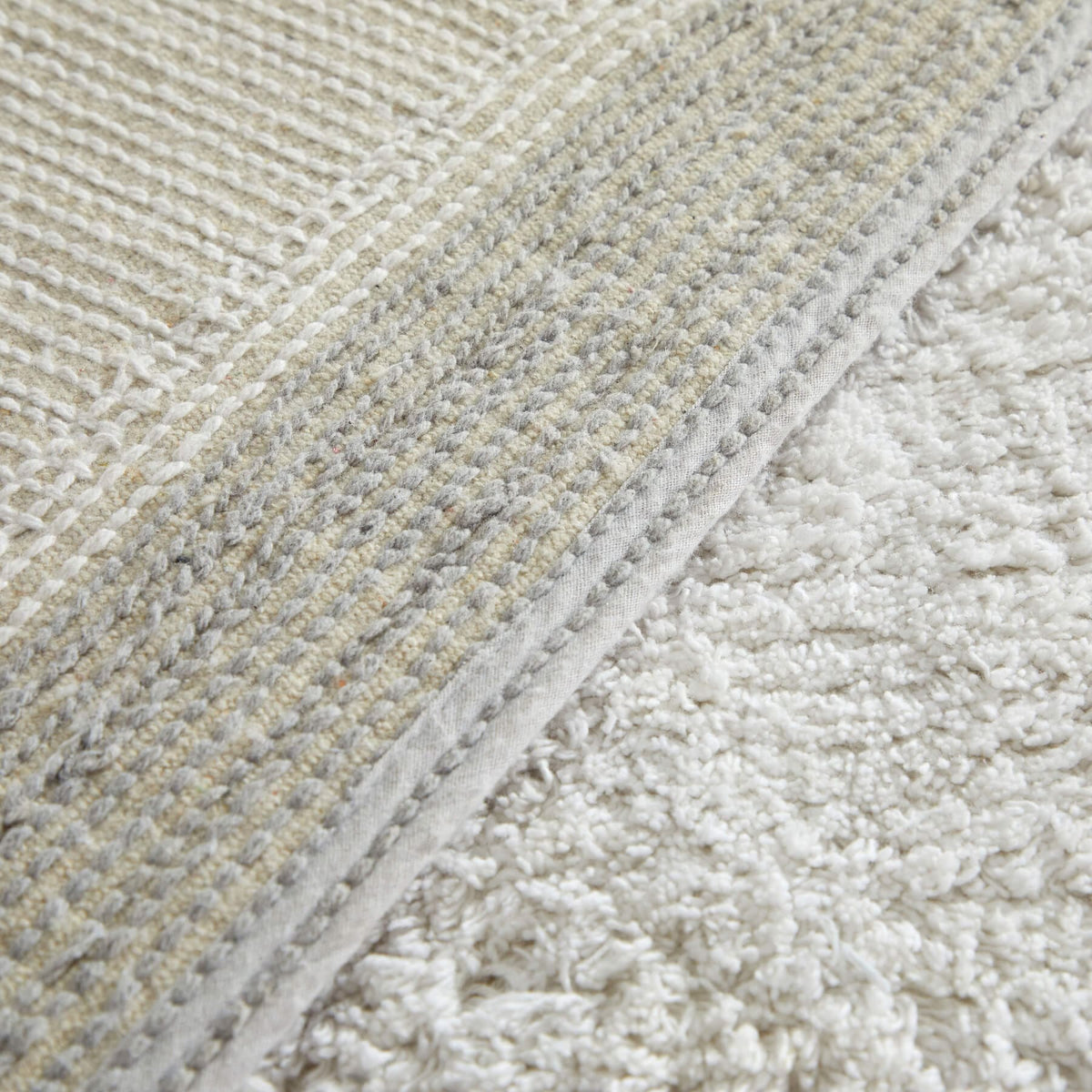 Chic-Home-Laudine Two-Tone Plush Cotton Large Bathroom Rug-