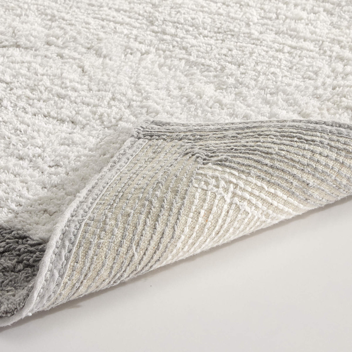 Chic-Home-Laudine Two-Tone Plush Cotton Large Bathroom Rug-