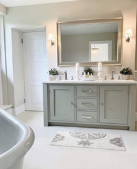 Chic-Home-Sarabi Plush Tufted Cotton Large Bathroom Rug-Grey