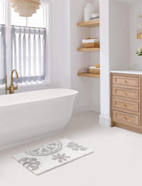 Chic-Home-Sarabi Plush Tufted Cotton Bathroom Rug-Grey