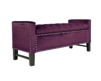 Chic Home Marcus Tufted Velvet Storage Bench Plum