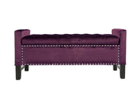 Chic Home Marcus Tufted Velvet Storage Bench Plum