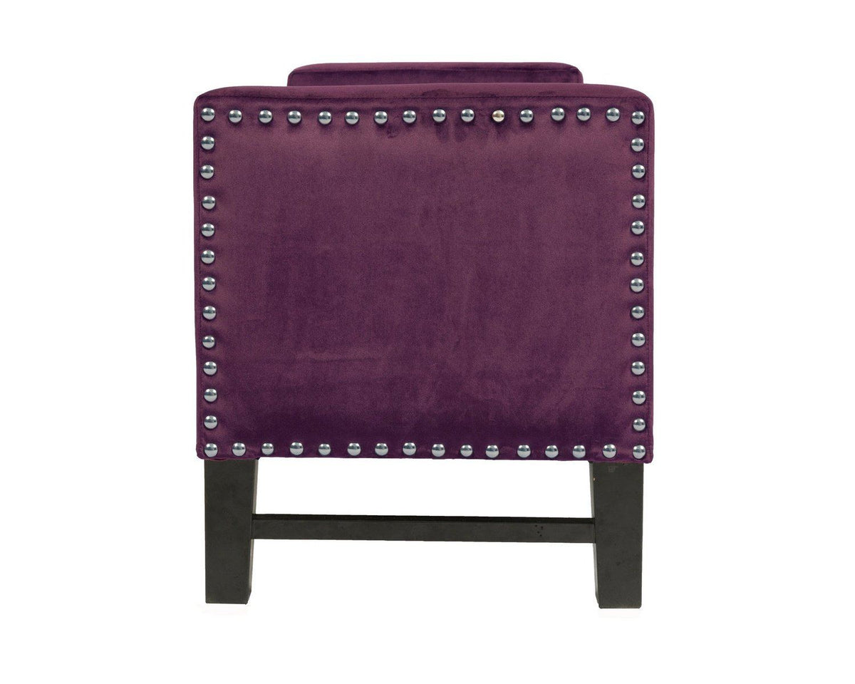 Chic Home Marcus Tufted Velvet Storage Bench Plum