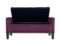 Chic Home Marcus Tufted Velvet Storage Bench Plum