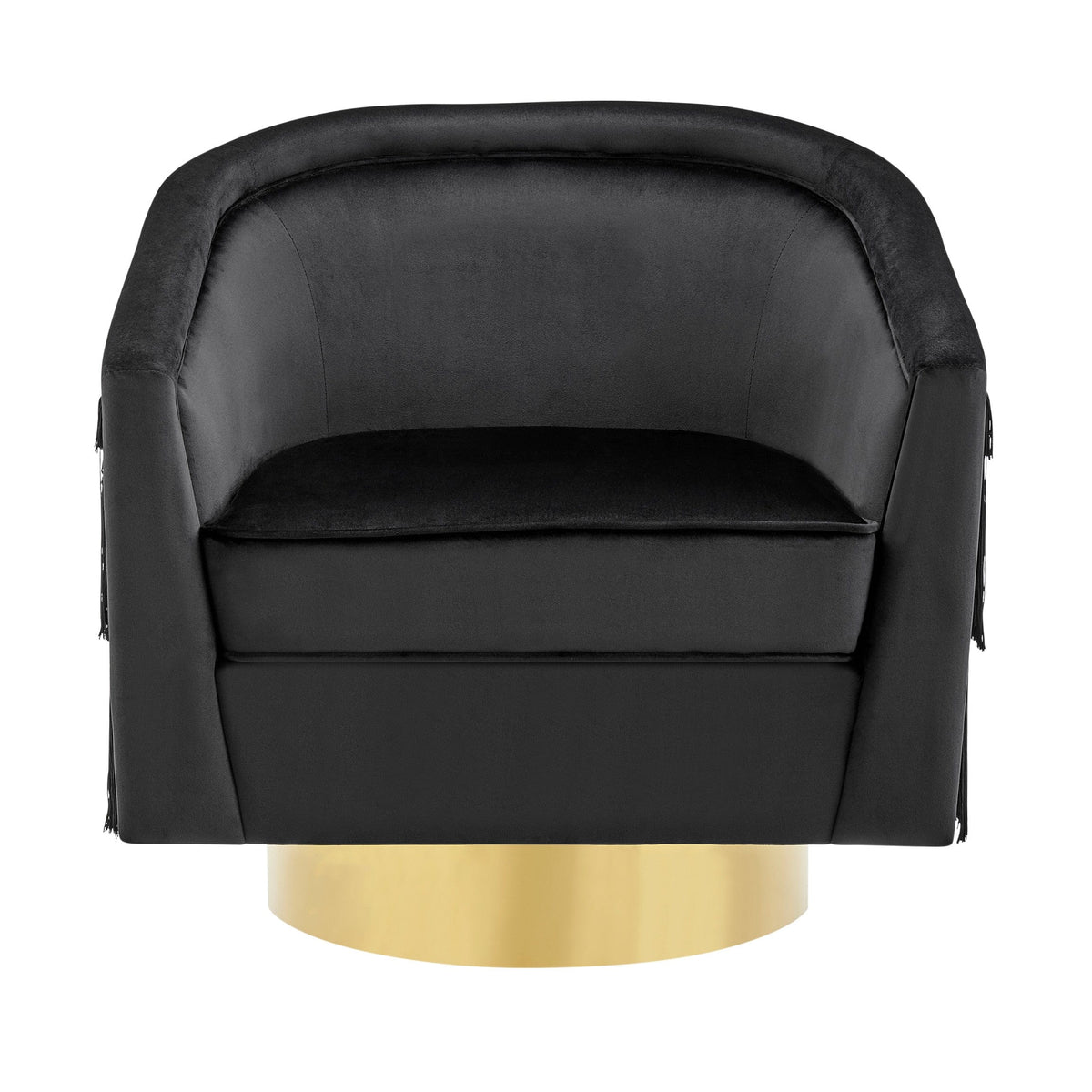 Iconic Home Alani Velvet Swivel Base Accent Chair 
