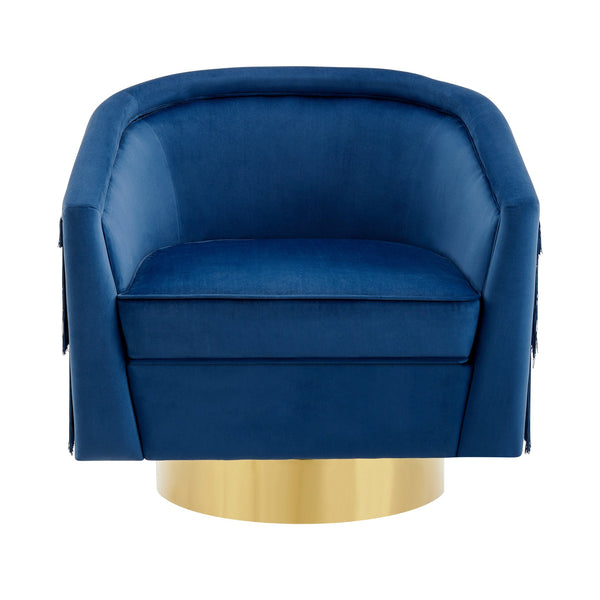 Iconic Home Alani Velvet Swivel Base Accent Chair 