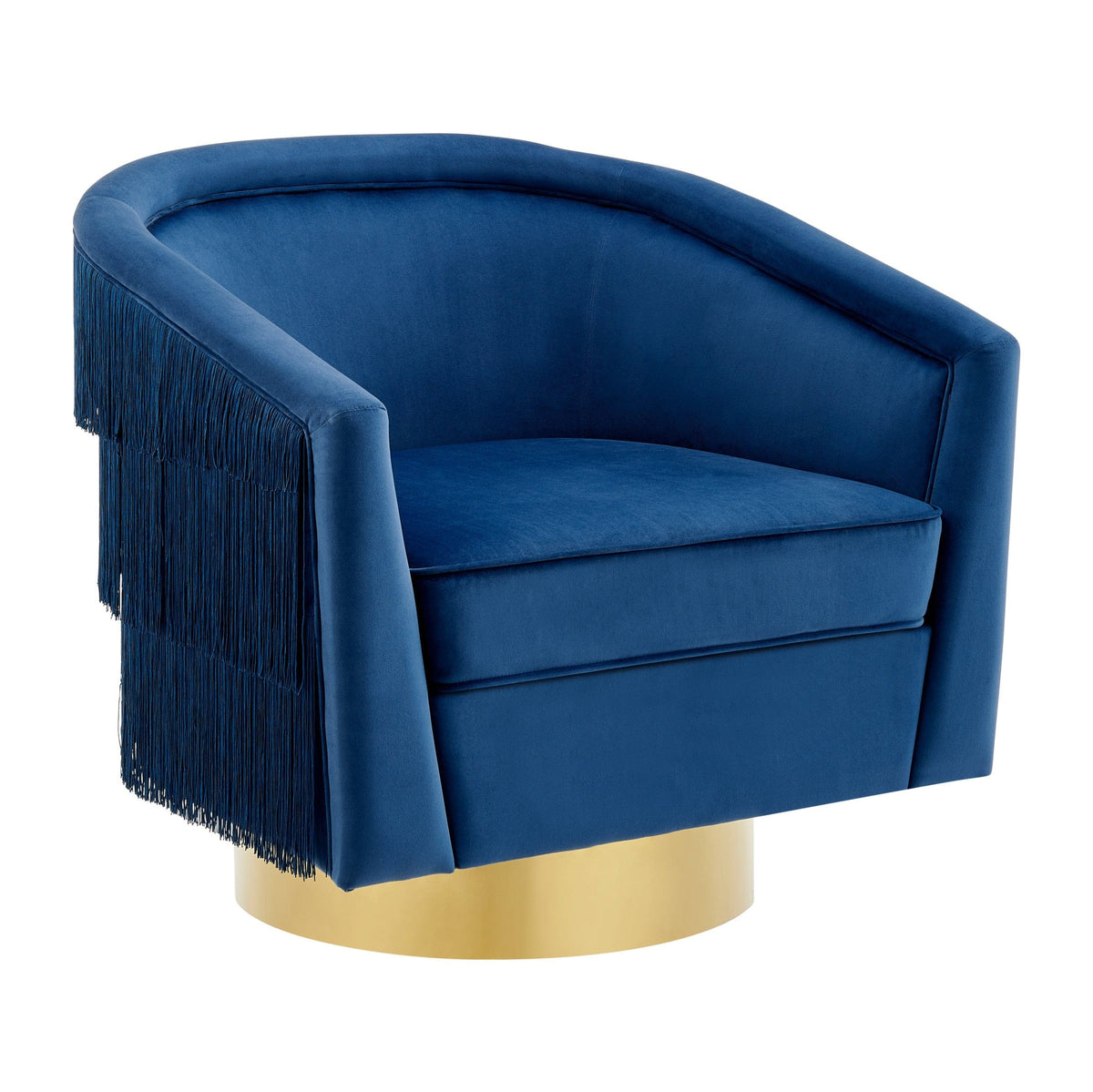 Iconic Home Alani Velvet Swivel Base Accent Chair 