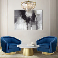 Iconic Home Alani Velvet Swivel Base Accent Chair Blue
