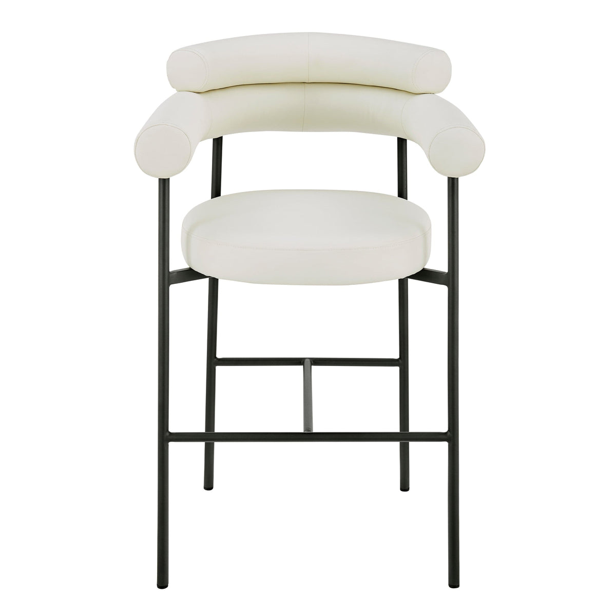 Iconic Home Art Deco Faux Leather Bar Stool 
