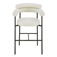 Iconic Home Art Deco Faux Leather Bar Stool 