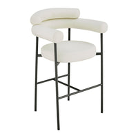 Iconic Home Art Deco Faux Leather Bar Stool 