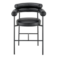 Iconic Home Art Deco Faux Leather Bar Stool 