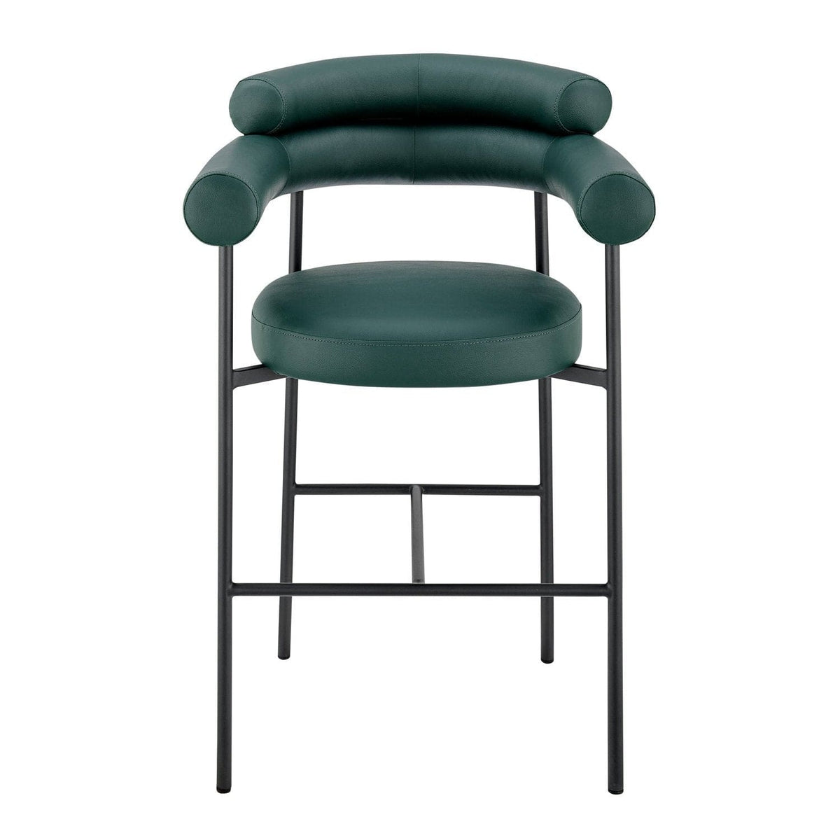 Iconic Home Art Deco Faux Leather Bar Stool 