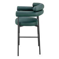Iconic Home Art Deco Faux Leather Bar Stool 