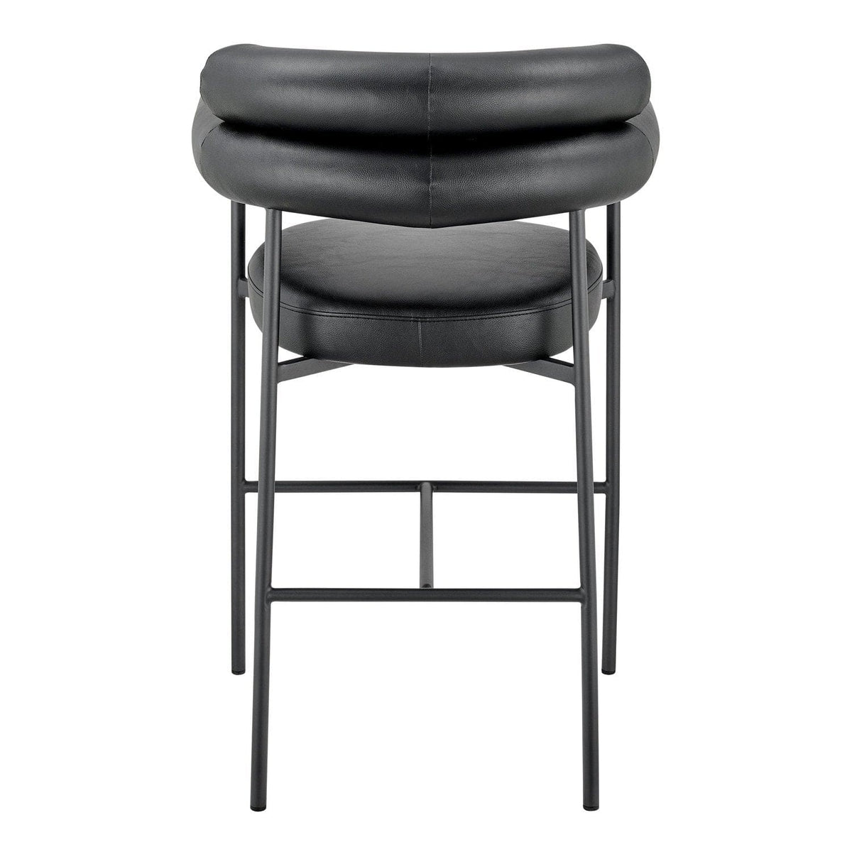 Iconic Home Art Deco Faux Leather Bar Stool 
