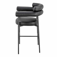 Iconic Home Art Deco Faux Leather Bar Stool 