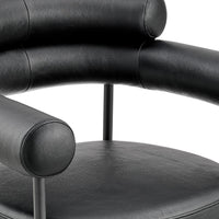 Iconic Home Art Deco Faux Leather Bar Stool 