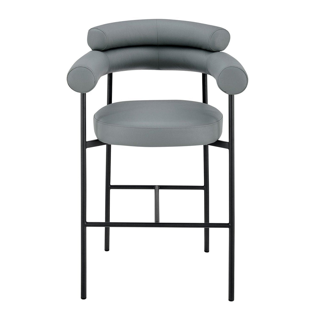 Iconic Home Art Deco Faux Leather Bar Stool 