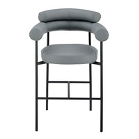 Iconic Home Art Deco Faux Leather Bar Stool 