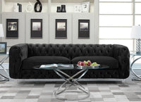 Iconic Home Syracus Plush Tufted Velvet Club Sofa 