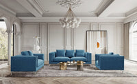 Iconic Home Emory 3 Piece Living Room Set Blue
