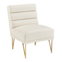 Iconic Home Cali Velvet Slipper Accent Chair 