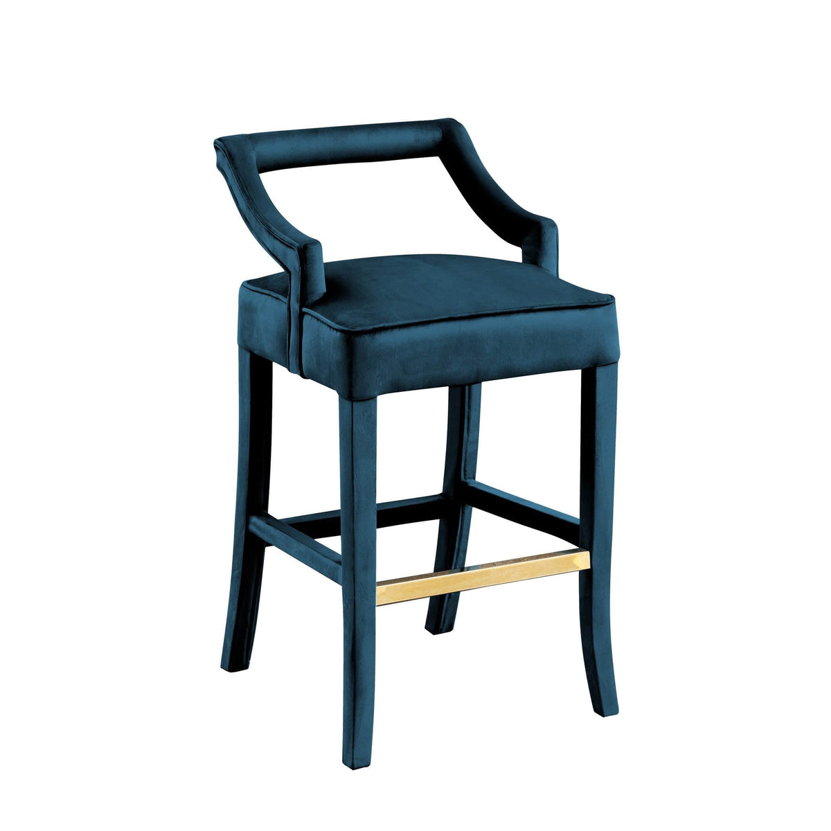 Iconic Home Chiara Velvet Bar Stool 
