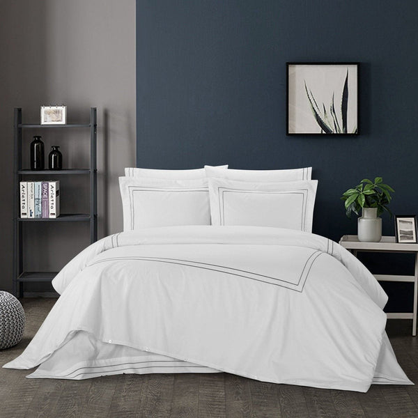 Chic Home Alford 7 Piece Cotton Duvet Cover Set Grey