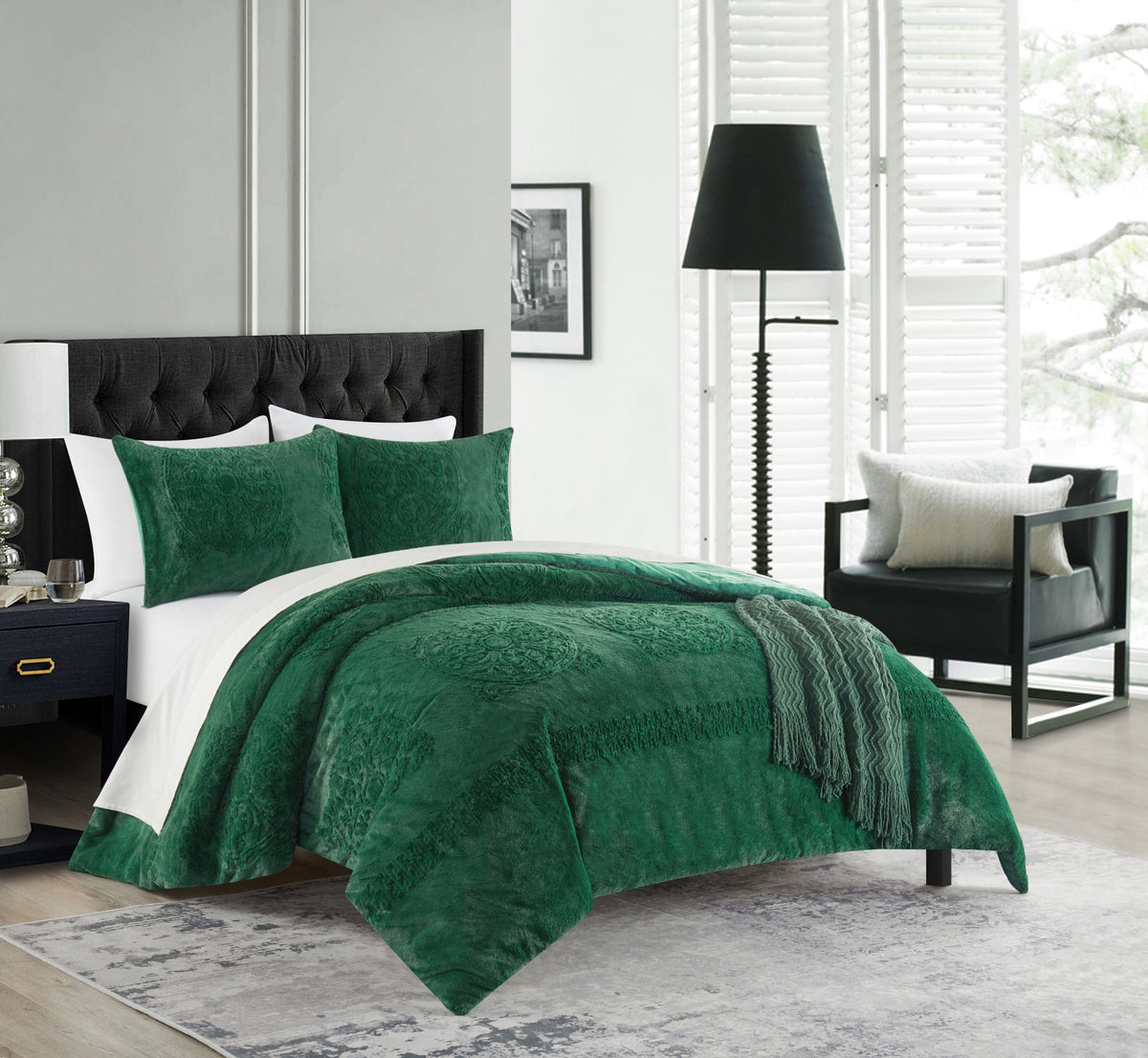 Chic Home Amara 3 Piece Faux Fur Comforter Set 