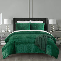 Chic Home Amara 3 Piece Faux Fur Comforter Set Green