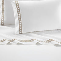 Chic Home Aria 4 Piece Embroidered Cotton Blend Sheet Set 
