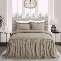 Chic Home Ashford 7 Piece Ruffled Quilt Set Taupe