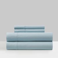 Chic Home Ashton 4 Piece Piping Flange Edge Sheet Set Blue