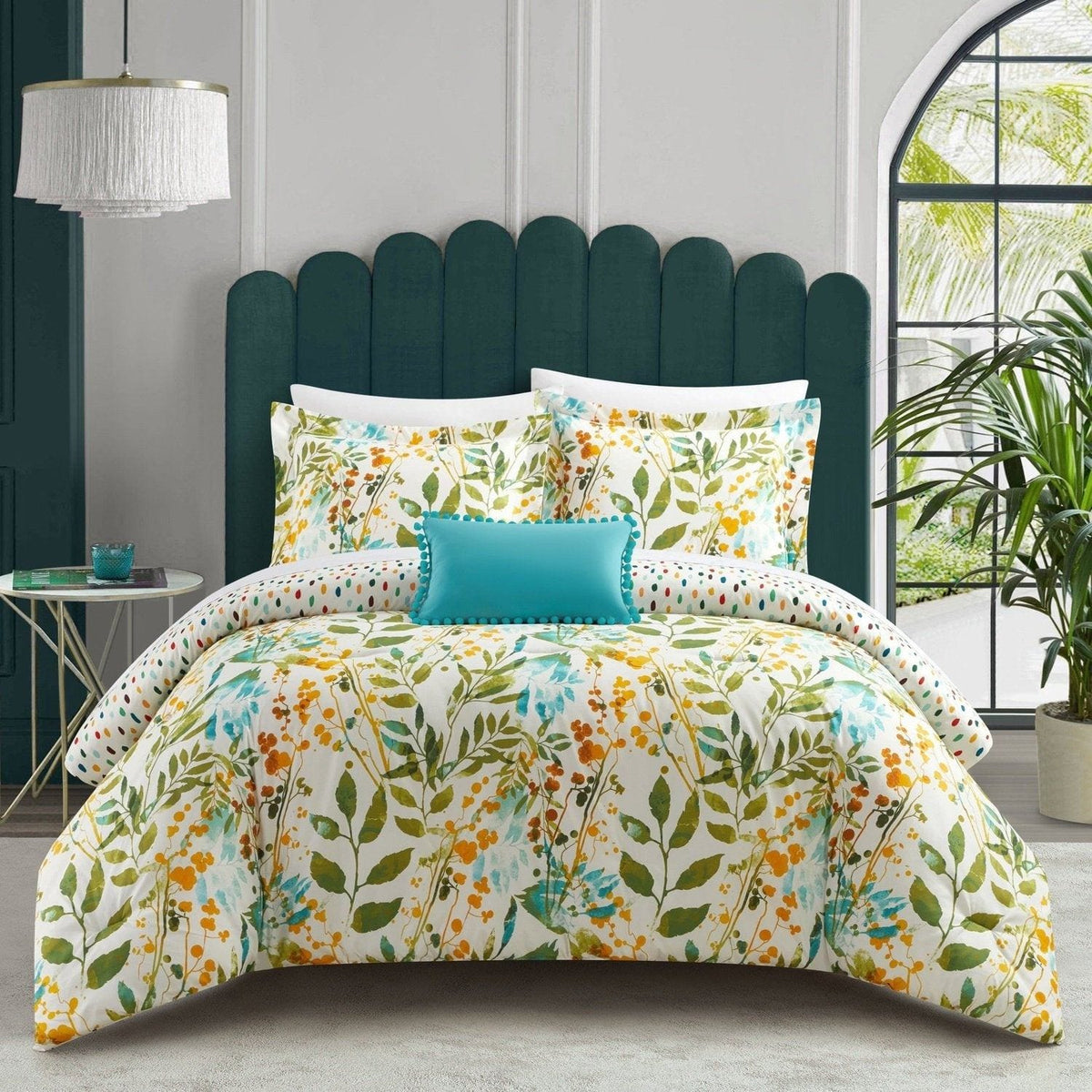 Chic Home Blaire 4 Piece Reversible Floral Print Comforter Set Twin