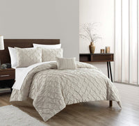 Chic Home Bradley 8 Piece Diamond Pinch Pleat Comforter Set 