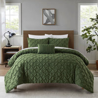 Chic Home Bradley 8 Piece Diamond Pinch Pleat Comforter Set Green