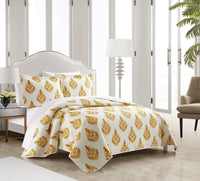 Chic Home Breana 7 Piece Floral Medallion Print Quilt Set 