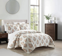 Chic Home Breana 7 Piece Floral Medallion Print Quilt Set 