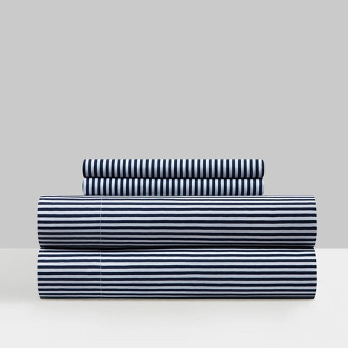 Chic Home Brooke 4 Piece Striped Sheet Set Navy