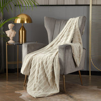 Chic Home Clapton Jacquard Flannel Throw Blanket Taupe