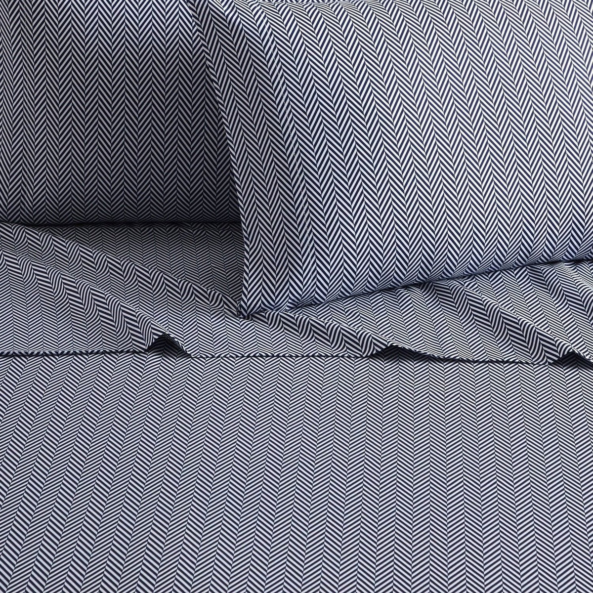 Chic Home Denise 4 Piece Graphic Herringbone Print Sheet Set 