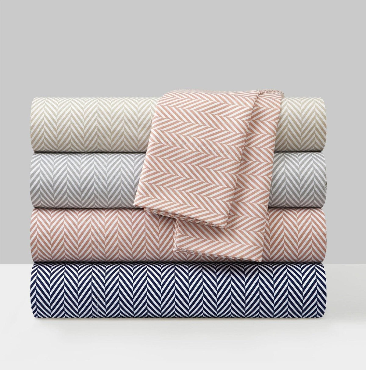 Chic Home Denise 4 Piece Graphic Herringbone Print Sheet Set 