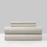 Chic Home Denise 4 Piece Graphic Herringbone Print Sheet Set Beige