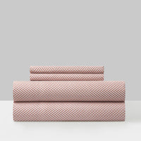 Chic Home Denise 4 Piece Graphic Herringbone Print Sheet Set Blush