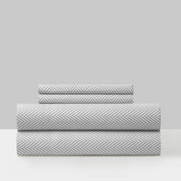 Chic Home Denise 4 Piece Graphic Herringbone Print Sheet Set Grey