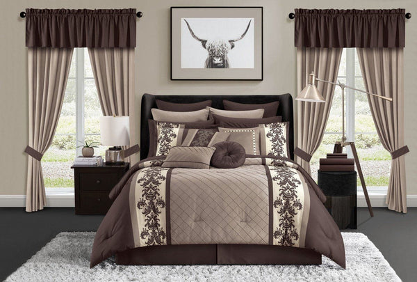 Chic Home Dorian 30 Piece Color Block Comforter Set 