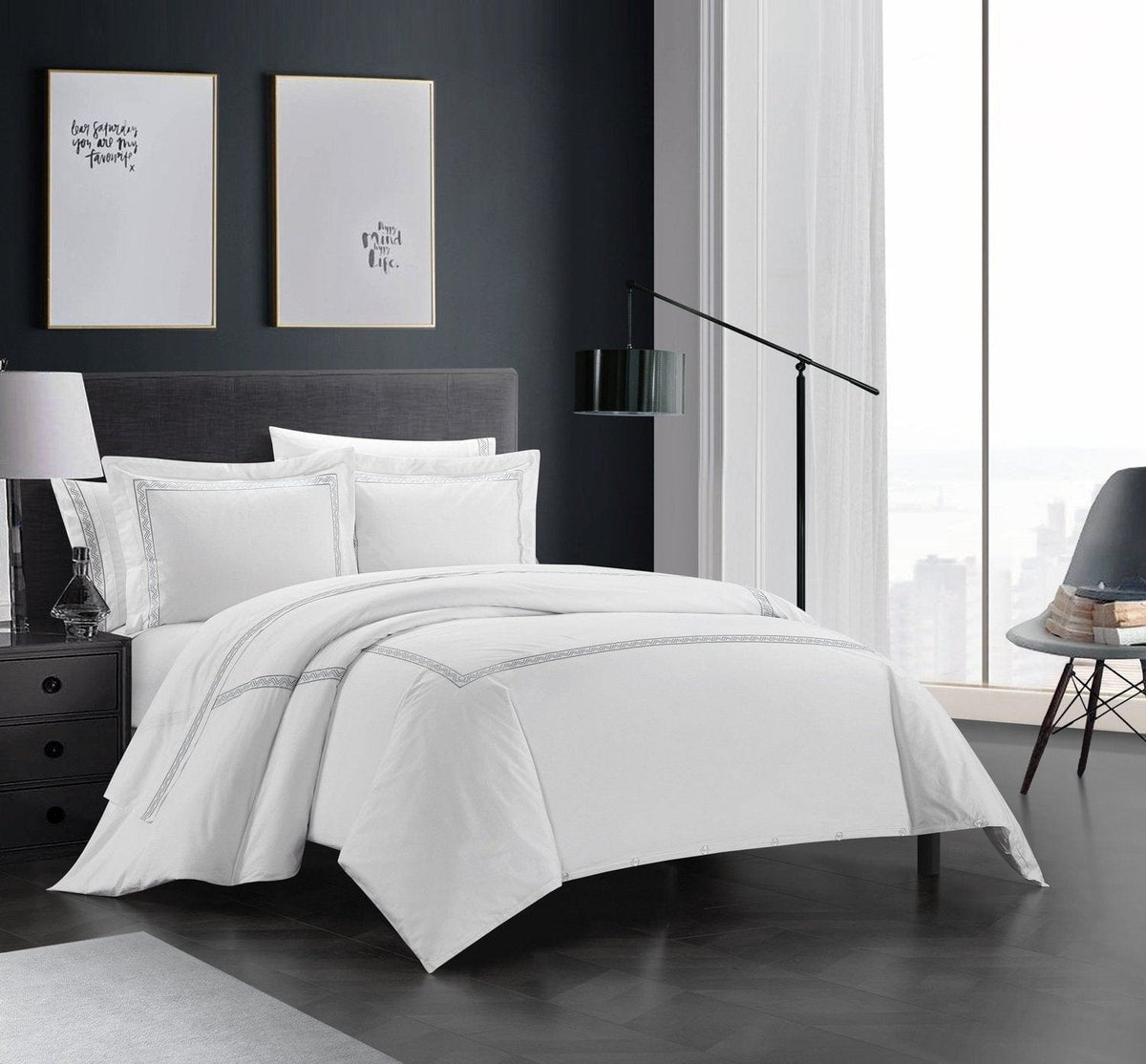 Chic Home Ella 3 Piece Cotton Duvet Cover Set 