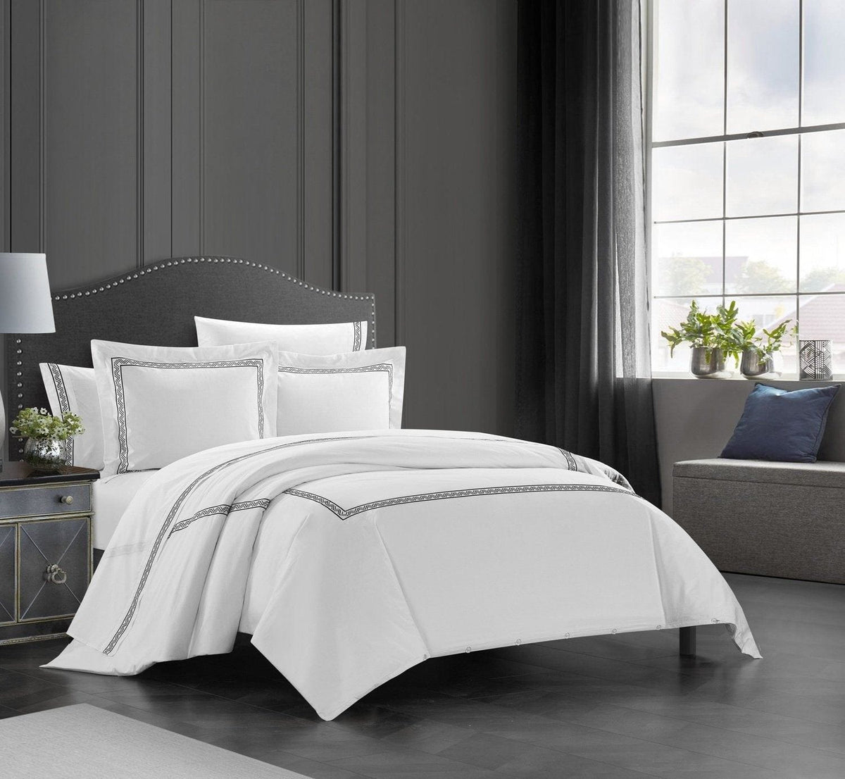 Chic Home Ella 3 Piece Cotton Duvet Cover Set 