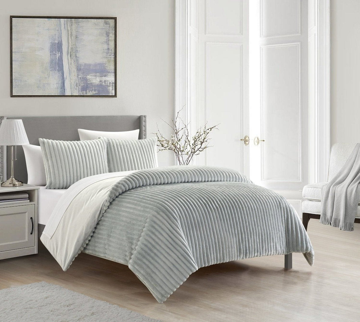 Chic Home Fargo 3 Piece Microplush Comforter Set 