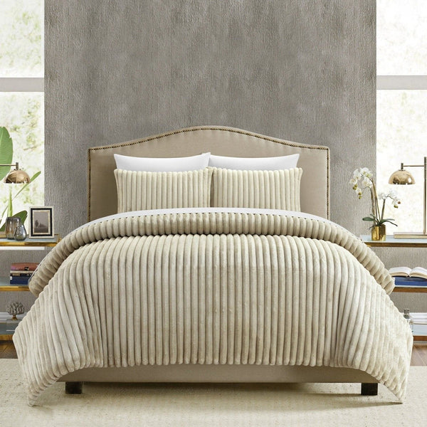 Chic Home Fargo 7 Piece Microplush Comforter Set Beige